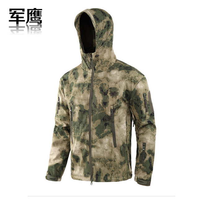2026 Cross-Border Military Eagle Shark Skin Soft Shell Tactical Camouflage Jacket Men's Warm Breathable Wear-Resistant Military Fan Waterproof Jacket