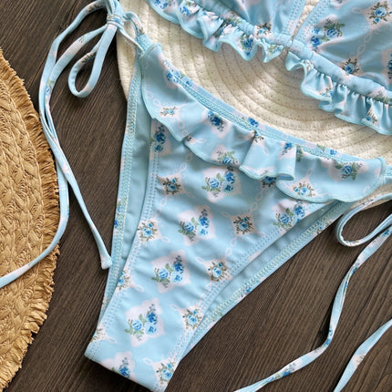 2024 New Bikini European and American Bikini Lace-Up Cross-Border Export Sexy Split Women's Swimsuit Swimsuit Women