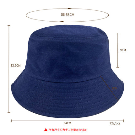 Cross-border pure cotton fisherman hat wholesale Japanese solid color face small bucket hat men's and women's light plate basin hat embroidered logo