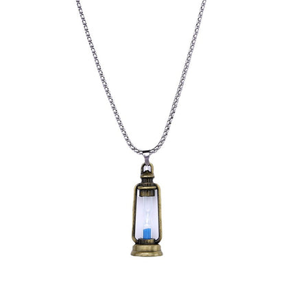 Retro Kerosene Lamp Hourglass Necklace Personalized Hip Hop Men's Pendant All-match sweater chain hip-hop jewelry wholesale accessories