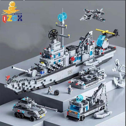 Compatible with Lego Bricks Gundam Transforming Robot Car Military Destroyer Educational Assembly Children's Toy Building Blocks