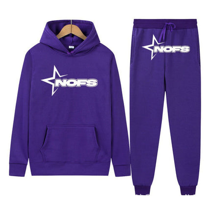 Y2K New Long Sleeve Noes Hoodie Suit Sweatshirt Two-Piece Punk Band Rock Clothing Streetwear