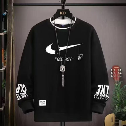Teenagers Spring and Autumn Round Neck Sweat Boys 12-15 Years Old Middle School Students 13 Long Sleeve T-Shirt 14 Big Children Clothes