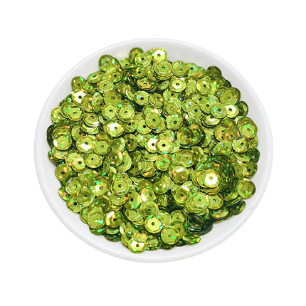6MM round curved surface hole PVC sequins jewelry accessories concave and convex surface wholesale flat bottom hexagonal sewing clothing beads