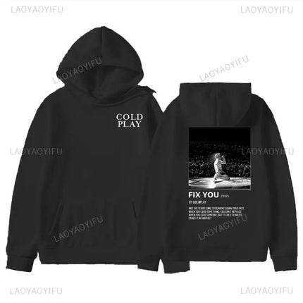 2025 Retro Street Pop Band Hoodies Men's Fashion Pullover Co