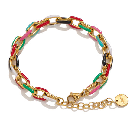 European and American Cross-Border Jewelry Colorful Bracelets for Men and Women, Light Luxury High-End Stainless Steel Non-Fading Jewelry Wholesale