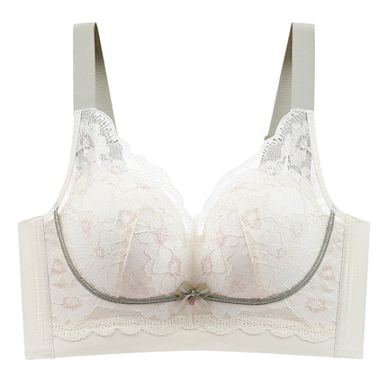 Wireless Plus size underwear women's breast adjustment bra thin big chest small push up breast collection anti-sagging