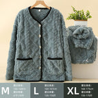 Round neck-shu cotton velvet-diamond-grey blue / M