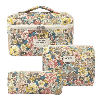 2025 Small Fresh and Cute Cotton Cosmetic Bag Niche Portable Toiletry Cosmetics Bag Floral Ins Cute Box Bag Box