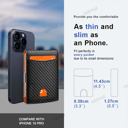 Cross-border Gold Clip Men's Wallet RFID Anti-theft Brush Zipper Coin Bag Carbon Fiber Wallet Wallet