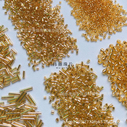 Silver filling series full set Golden Rice beads tube beads loose beads handmade diy jewelry hand sewing clothing accessories material