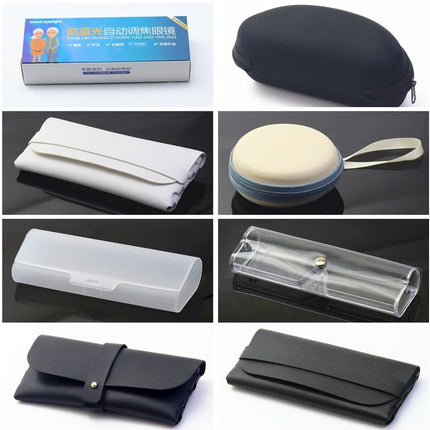 A Variety of Glasses Cases in Stock, Eva Zipper Box, Foldableing Bag, Glasses Leather Box, Frosted Transparent Box, Zoom Presbyopia Paper Box