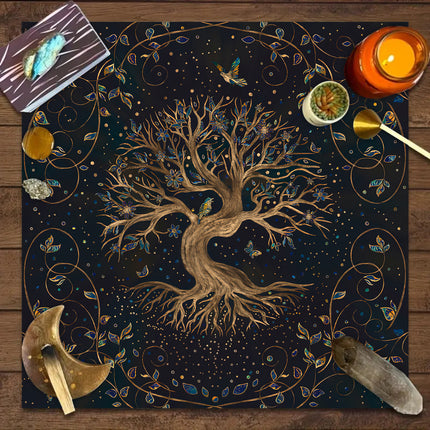 Tree of Life Tarot Card Tablecloth Game Decorative Tablecloth Card Game Push Card Game Ceremony Props Decorative Tablecloth