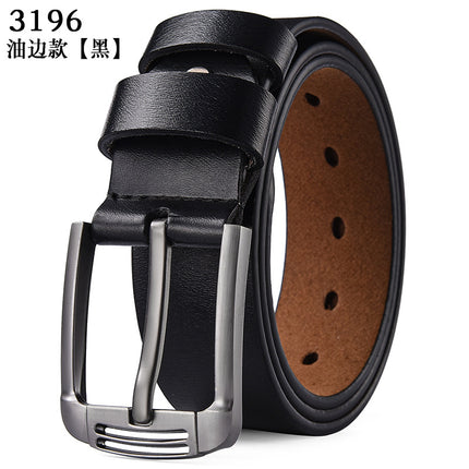 Cross-border supply men's belt pin buckle men's cowhide leather belt young and middle-aged retro pants belt factory wholesale