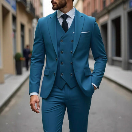 Foreign Trade Cross-Border Youth Slim-Fit Suit Set Men's Suit Three-Piece Set Wedding Dress Groomsmen