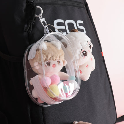 13cm Out Walking Baby Bag PVC Transparent Bag Doll Aid Cotton Doll Display Storage Bag Doll Pendant