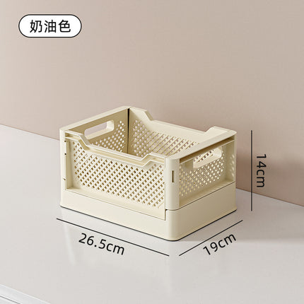 Folding Storage Basket Household Dormitory Desktop Finishing Storage Basket Stackable Wheeled Outdoor Car Large Storage Frame