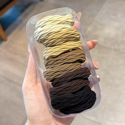 10 High-Elasticity Hair Ties, High-End Hair Ties for High Ponytails That Do Not Pull on Hair, Durable Rubber Bands, Seamless Hair Ties