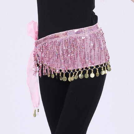 HALLOWEEN Hip for Belly Dance Indian Dance Performance Waist Chain with Belt Skirt Waist Towel Sequins Tassel