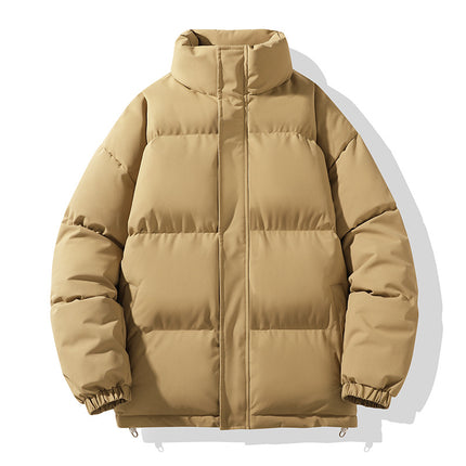 Solid Color Cotton Jacket for Men and Women, Couple's Stand-Collar Puffer Jacket, Winter Cold-Proof, Warm, Thick, Versatile Cotton Coat, Winter Style
