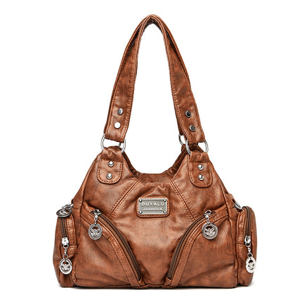 Cross-Border Retro Soft Leather Motorcycle Bag New European and American Trendy Diagonal Shoulder Bag Ready-Made Amazon Quality Women's Bags