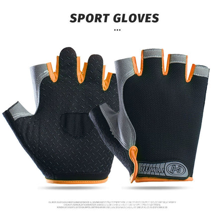 Cycling Half-Finger Gloves for Men and Women, Outdoor Sports, Mountaineering, Shock-Absorbing, Non-Slip, Silicone Breathable Butterfly Mesh, Sun Protection, Thin Gloves
