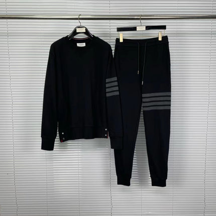 Factory Direct autumn and winter New TB sweater sweatpants new color matching classic Dark four bars casual suit men and women