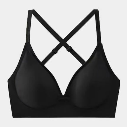 Waist-To-Hip Ratio Large U-Shaped Outward Expansion Bra for Women, Push-Up Small Chest to Make It Look Bigger, Cross-Back Seamless Bra for Summer