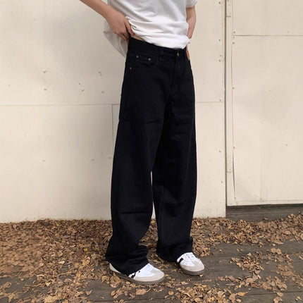 American Retro Straight-Leg Casual Jeans Women's 2025 Loose Casual Versatile High-Waisted Floor-Length Wide-Leg Pants Trendy