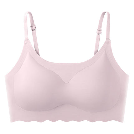 Summer Solid Color Ice Silk Seamless Women's Bra Breathable Beautiful Back Wrap Sports Yoga Sleep Girls Underwear