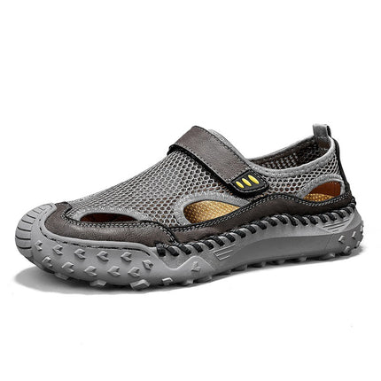 2025 New Mesh Sandals Men's Summer Outdoor Thick-Soled Sandals Outdoor Sports Breathable Toe-Cap Beach Shoes