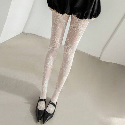 Cross-Border Rose Jacquard Pantyhose Spring and Summer Thin Japanese Style Sexy Baota J Lace Floral Embroider Fishnet Stockings for Women
