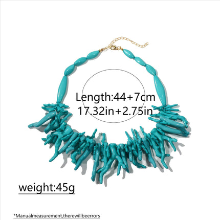 European and American New Style Stacked Cross-Border Imitation Coral Necklace Necklace Light Luxury Small Multi-Layer Beaded Clavicle Chain Resin Necklace