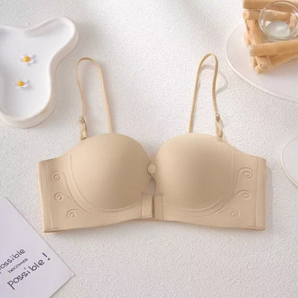 New Front-Clasp Invisible Anti-Slip Wireless Bra That Doesn'T Slip Off, Enhances Small Busts, Prevents Exposure, Seamless Bandeau Bra
