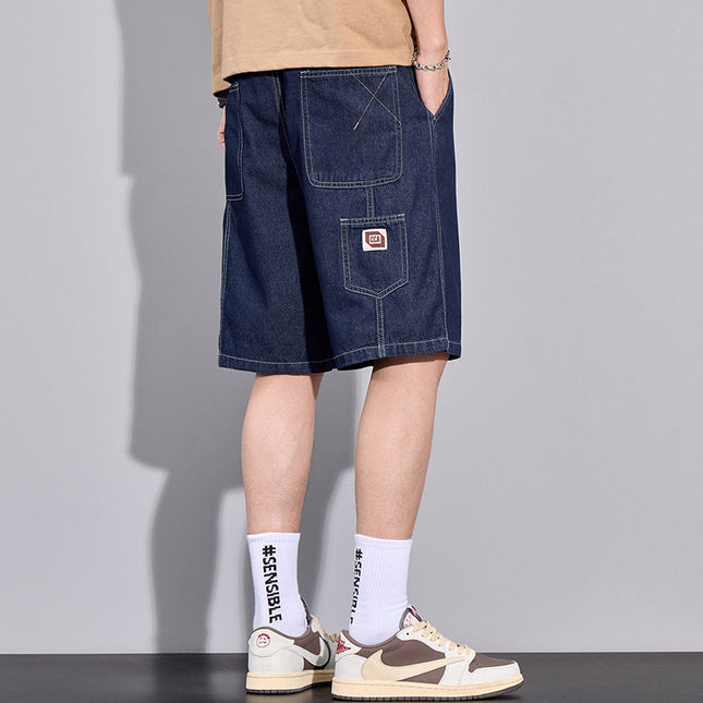 Summer New Arrival Loose Denim Shorts Men's All-Match Stykin' Waist Trendy Casual Workwear Sports Pants for Boys