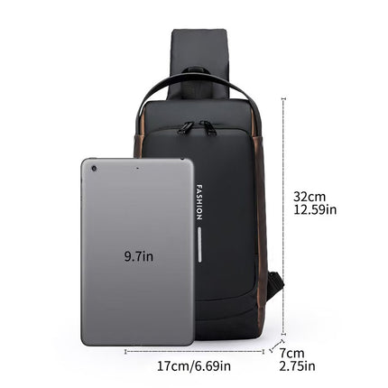 Cross-Border Multifunctional Men's Chest Bag Business Travel USB Charging Trendy Men's Shoulder Bag Outdoor Leisure Travel Backpack