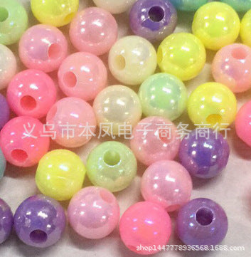 Acrylic light color plated AB colorful diy children beaded material candy AB colorful beads jewelry accessories