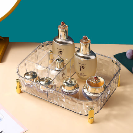 Light Luxury Desktop Storage Box Household Transparent Cosmetic Storage Box Bedroom Storage Box Storage Basket Storage Rack