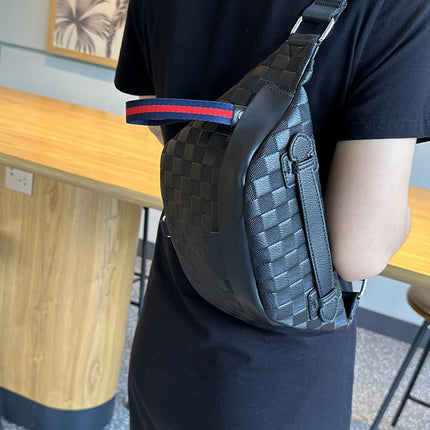 Trendy Brand Popular Bag Women's 2025 New Fashion Plaid Crossbody Bag Chest Bag Casual Ins Waist Bag Dumpling Bag Trendy
