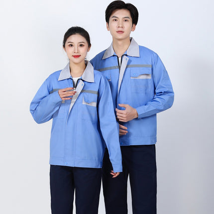Polyester-Cotton Work Clothes, Summer Long and Short-Sleeved Suits, Work Uniforms, Labor Protection Clothing, Machine Repair Workshop Clothing, Wholesale Summer Professional Clothing