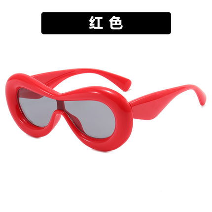 Y2K Hot Girl Sunglasses One-Piece Concave Shape Funny Sunglasses Inflatable Bread Expansion Sunglasses Candy Color Ins