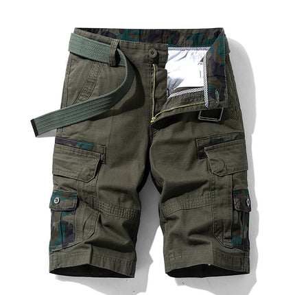 Men's Trendy Casual Pants Japanese Tooling Shorts Functional Straight Multi-Bag Pants Cross-Border Amazon