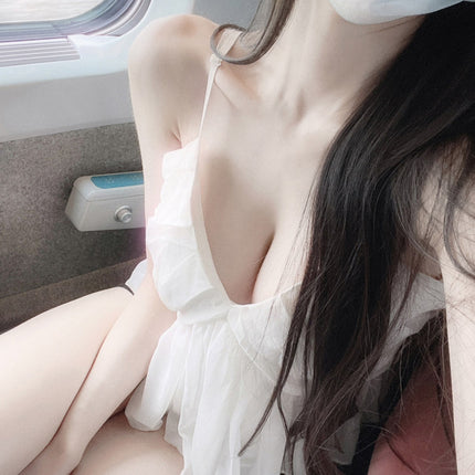 South Korea Dongdaemun Folded Sexy Pure Chest Showering Feminine Backless Waist Chic Camisole Top for Women