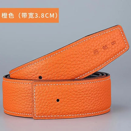 Guangzhou belt manufacturers spot wholesale headless layer cowhide smooth buckle leather pure cowhide pants belt does not take the lead