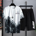 Black pine short sleeve-suit / M