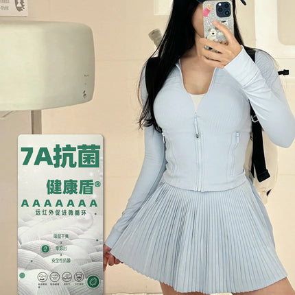 ♔ Summer Women's Accordion Pleated High-Waisted Versatile Tennis Skirt for Outdoor Sports, Slimming, Leg-Lengthening, Elegant, Non-Slip