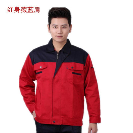 Autumn and winter long-sleeved overalls suit men's and women's labor protection clothing jacket workers workshop tooling large size maintenance clothing tooling,