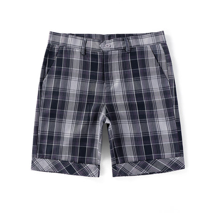 Factory Direct Sales Special Price Men's and Women's Plaid Trousers High-Waisted Student Trousers Evening Matte Gray Small Grids Olive Grids Class Uniform
