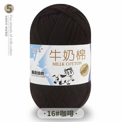 5-Strand Milk Cotton Self-Woven Scarf Medium Thick Thread Ball Blanket Crochet DIY Material Package Wool Ball Hand Knitted Bag Thread