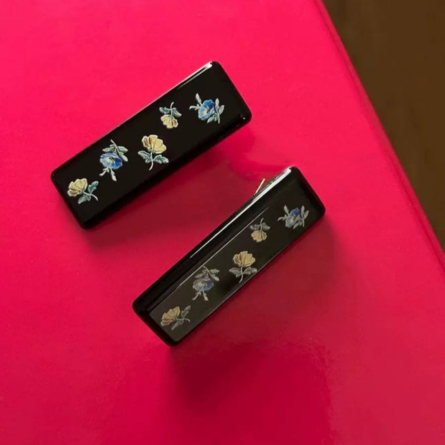 Ins Blogger Same Style Triangle Square Irregular Hairpin Spring and Summer Niche Retro All-match Flower Side Clip